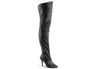 Pleaser LEG8868_BPU 12 Pull On Thigh Boot with Elasticated Gusset Black Size 12