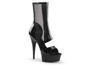 Pleaser DEL600 31_B MS_M 6 1.75 in. Platform Ankle Sandal Boot with Side Zip Black Size 6