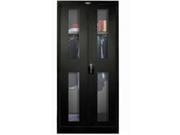 Hallowell 445W24SV ME 400 Series Stationary SV Wardrobe Cabinet 48W in. x 24D in. x 72H in. 708 Midnight Ebony Single Tier Double Safety View Door 1 Wide