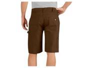 Dickies DX250RTB 38 Mens Relaxed Fit Lightweight Duck Carpenter Short 11 in. Rinsed Timber 38