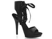Fabulicious LIP194_BPU_M 9 0.75 in. Platform Front Lace Up Ankle High Sandal Black Size 9