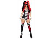 Roma Costume 14 4373 AS S 2 Pieces Sexy Jokester Small Black Red