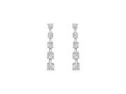 Fine Jewelry Vault UBER1605W14CZ Cubic Zirconia Journey Earrings 14K White Gold 2.00 CT Cubic Zirconia