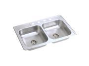 Elkay Sinks NE33224 33 x 22 x 6 in. Basic Series Stainless Steel Double Compartment Kitchen Sink
