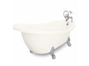 American Bath Factory T031F SN B Churchill 71 in. Bisque Acrastone Bath Tub Large