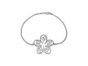Fine Jewelry Vault UBBRS85362AG Floral Butterfly Design Bracelet in Sterling Silver Perfect Jewelry for all Occasions