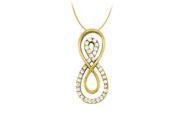 Fine Jewelry Vault UBNPD32233AGVYCZ Cubic Zirconia Double Infinity Pendant in Gold Vermeil over Sterling Silver 0.25 CT TGW
