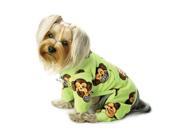 KlippoPet KBD071LZ Silly Monkey Fleece Turtleneck Pajamas Lime Large