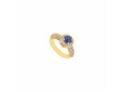 Fine Jewelry Vault UBJ8518Y14DS 101RS9 Sapphire Diamond Engagement Ring 14K Yellow Gold 1.25 CT Size 9