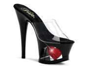 Pleaser MOON701HRS_C_B R 6 2.75 in. Cut Out Platform Slide Shoe Black Clear Size 6