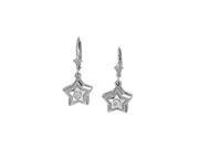 Fine Jewelry Vault UBNER40182W14D April Birthstone Diamonds Star Earrings in 14K White Gold0.75 CT TDW