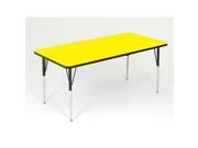 Correll A2436 Rec 38 Rectangular Activity Table with Standard Legs in Yellow