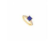 Fine Jewelry Vault UBJ1352AY14DS 101RS9 Sapphire Diamond Engagement Ring 14K Yellow Gold 1.00 CT Size 9