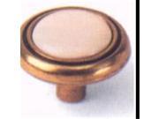 Laurey 15403 1.25 in. White Porcelain Brass Knob Pack of 25