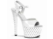 Pleaser FLAM802_C_M 5 Two Band Platform Slide Shoe Clear Size 5