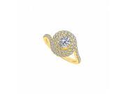 Fine Jewelry Vault UBNR50824AGVYCZ Lovely Gift CZ Ring in 18K Yellow Gold Vermeil