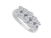 Fine Jewelry Vault UBNR81817AGCZ CZ Total Ring in 925 Sterling Silver 2 CT 2 Stones