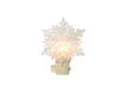 NorthLight 5.75 in. Snowy Winter Decorative Clear Snowflake Christmas Night Light