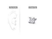FineJewelryVault UBMER18WHSQ015D 101 Mens 18K White Gold Princess Cut Diamond Stud Earring 0.15 CT. TW.