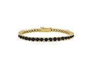 Fine Jewelry Vault UBBR14YRD131400BD Black Diamond Tennis Bracelet with 4 CT Black Diamonds