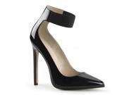 Pleaser SEXY33_B 6 High Elasticized Ankle Strap Pump Shoe Black Size 6