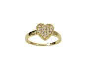 Dlux Jewels Gold Plated Sterling Silver Heart Cubic Zirconia Ring Size 6