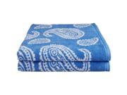 Superior PAISLEY BATH BL Superior Collection Luxurious Paisley 100% Cotton 2 Piece Bath Towel Set Blue