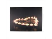NorthLight 15.75 in. Battery Operated 8 LED Lighted Rustic Lodge Heart Shaped Candles Scene Canvas Wall Hanging