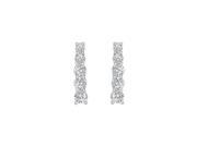 Fine Jewelry Vault UBER1625W14CZ Cubic Zirconia Journey Earrings 14K White Gold 1.00 CT Cubic Zirconia