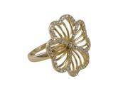 Dlux Jewels Gold Over Sterling Silver Large 22 mm Flower Ring Size 8