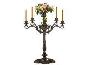 Unicorn Studios WU75620V1 Large Candelabrum 34 Baroque Styled 4 Candles and Flower Pot On Center Top Bronze