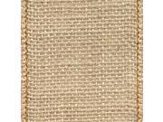 Offray 757107 2.5 in. Burlap Wired Edge Natural Ribbon 25 Yards No. 40