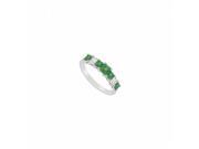 Fine Jewelry Vault UBB1W14DE 110RS9 Emerald Diamond Wedding Band 14K White Gold 2.50 CT Size 9