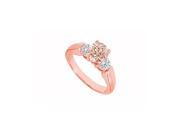 Fine Jewelry Vault UBJS287AP14DMG Earthy Morganite With Side Diamonds Engagement Ring 14K Rose Gold 2 Stones