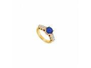 Fine Jewelry Vault UBJ6856Y14DS 101RS4 Sapphire Diamond Engagement Ring 14K Yellow Gold 1.00 CT Size 4
