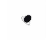 Fine Jewelry Vault UBLRBK70244AGCZCBL Sterling Silver Black Onyx CZ Ring 15.08 CT TGW 4 Stones