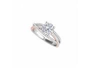 Fine Jewelry Vault UBNR50862ETT14CZ CZ Criss Cross Ring in 14K Two Tone Gold