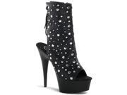 Pleaser DEL1018ST_BPU_M 10 1.75 in. Platform Open Toe and Back Ankle Boot Black Size 10