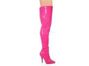 Pleaser SED3010_HP 16 Classic Plain Thigh Boot Hot Pink Size 16