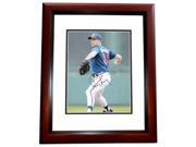 8 x 10 in. Greg Maddux Autographed Atlanta Braves Photo 2014 Hall of Fame Inductee Mahogany Custom Frame
