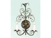 Bethel Fal105 A2 2 Light Brown Frame Clear Crystal Wall Sconce