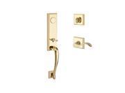 Baldwin FD.DELXCUR.R.TSR.003 Full Dummy Del Mar Handleset Right Hand Curve Lever Traditional Square Rose Lifetime Brass