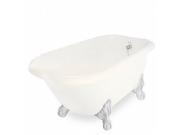 American Bath Factory T041A WH B DM 7 Jester 54 in. Bisque Acrastone Tub Drain White Metal Finish Large