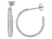 Doma Jewellery MAS01022 Sterling Silver Hoop Earrings with CZ