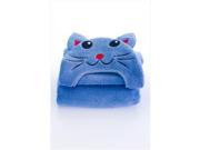 Little Ashkim HTC002 Toddler Cat Hooded Turkish Towel Blue 2 Years 5 Years