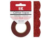 Best Creation Scallop Design Red Glitter Tape 10 Piece Per Pack