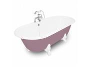 American Bath Factory T151B WH P Winston 67 in. Splash Of Color Cast Iron Bath Tub White Metal Finish Large