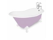 American Bath Factory T131F WH P Wintess 61 in. Splash Of Color Cast Iron Bath Tub White Metal Finish Large
