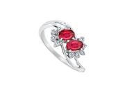 FineJewelryVault UBBM655WDR 101 Ruby and Diamond Ring 14K White Gold 2.00 CT TGW Size 7