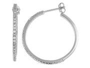 Doma Jewellery MAS01016 Sterling Silver Hoop Earrings with CZ